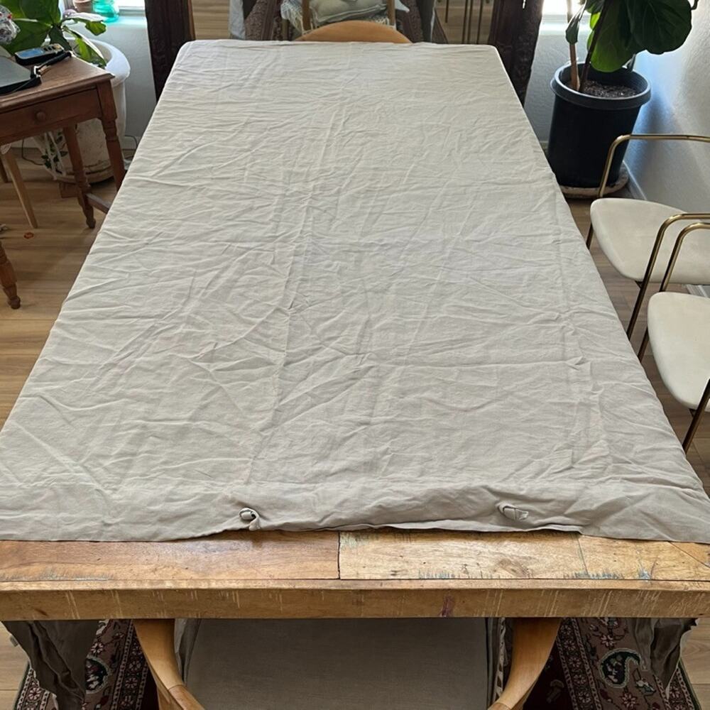 IKEA Linblomma Neutral Linen Full/ Queen Duvet Cover with Ties